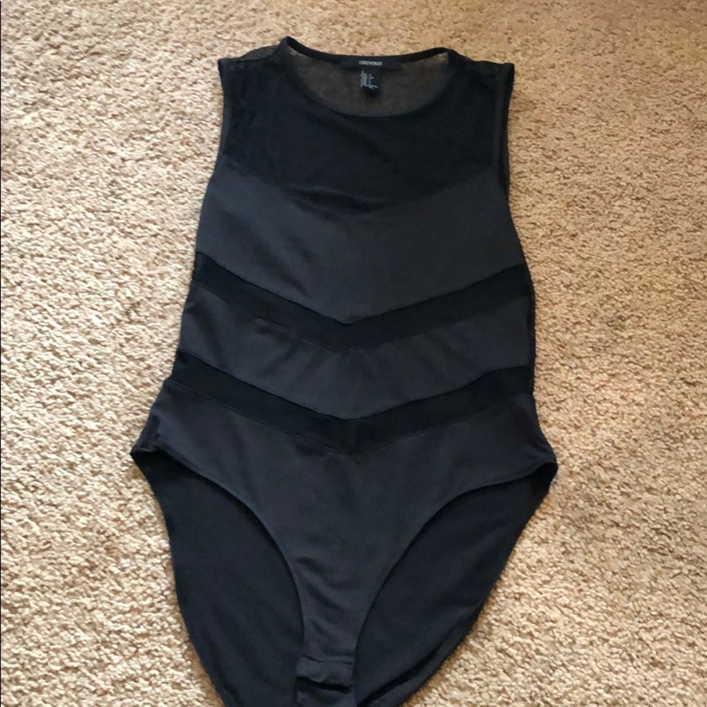 Black mesh body suit